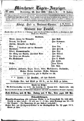 Münchener Tages-Anzeiger Donnerstag 24. Juni 1858