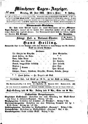 Münchener Tages-Anzeiger Dienstag 29. Juni 1858