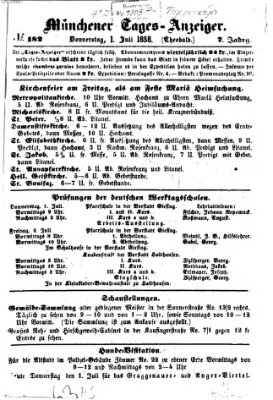 Münchener Tages-Anzeiger Donnerstag 1. Juli 1858