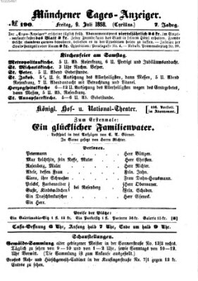 Münchener Tages-Anzeiger Freitag 9. Juli 1858