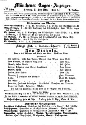 Münchener Tages-Anzeiger Sonntag 11. Juli 1858