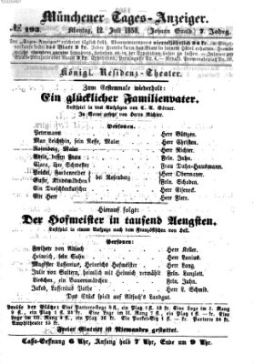 Münchener Tages-Anzeiger Montag 12. Juli 1858