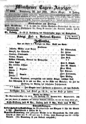 Münchener Tages-Anzeiger Donnerstag 22. Juli 1858