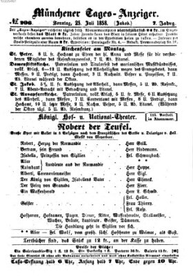 Münchener Tages-Anzeiger Sonntag 25. Juli 1858