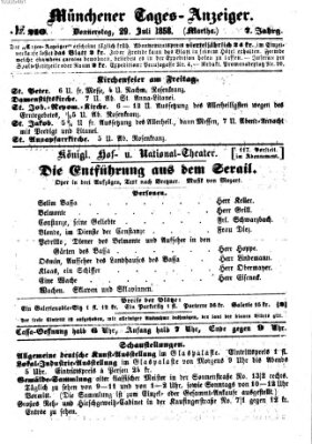 Münchener Tages-Anzeiger Donnerstag 29. Juli 1858