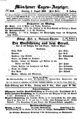 Münchener Tages-Anzeiger Sonntag 1. August 1858