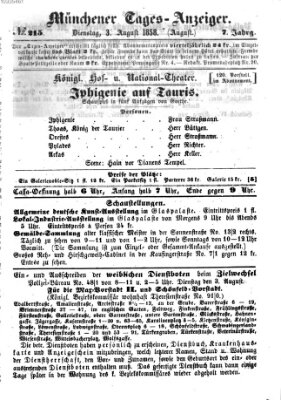 Münchener Tages-Anzeiger Dienstag 3. August 1858