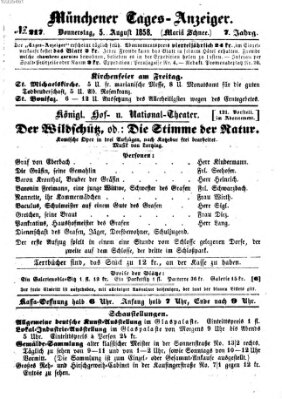 Münchener Tages-Anzeiger Donnerstag 5. August 1858