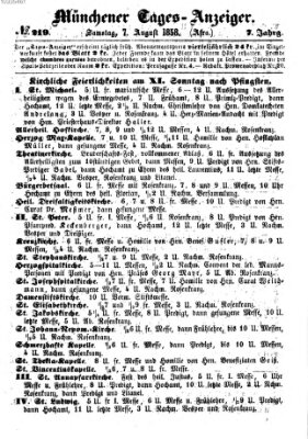 Münchener Tages-Anzeiger Samstag 7. August 1858