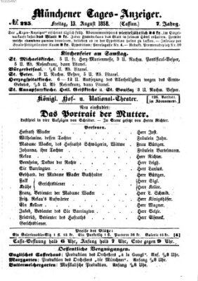 Münchener Tages-Anzeiger Freitag 13. August 1858