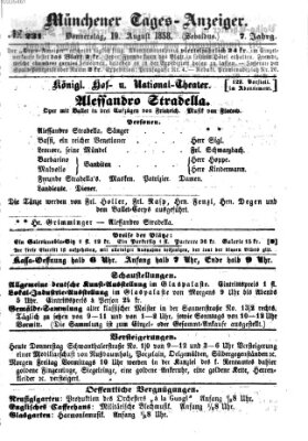 Münchener Tages-Anzeiger Donnerstag 19. August 1858