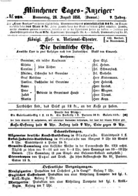 Münchener Tages-Anzeiger Donnerstag 26. August 1858