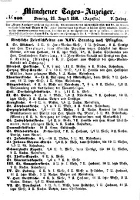 Münchener Tages-Anzeiger Samstag 28. August 1858