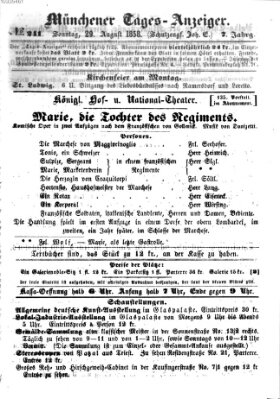 Münchener Tages-Anzeiger Sonntag 29. August 1858