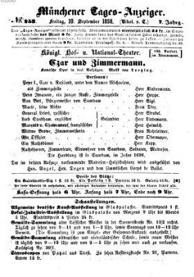 Münchener Tages-Anzeiger Freitag 10. September 1858