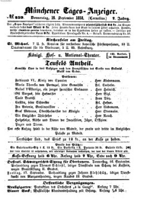 Münchener Tages-Anzeiger Donnerstag 16. September 1858