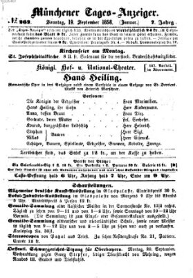 Münchener Tages-Anzeiger Sonntag 19. September 1858