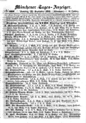 Münchener Tages-Anzeiger Samstag 25. September 1858