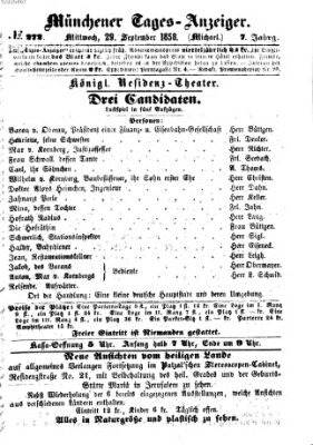 Münchener Tages-Anzeiger Mittwoch 29. September 1858