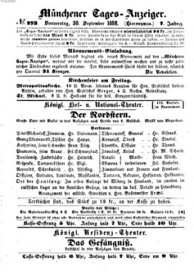 Münchener Tages-Anzeiger Donnerstag 30. September 1858