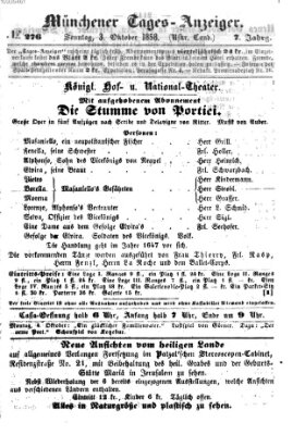 Münchener Tages-Anzeiger Sonntag 3. Oktober 1858