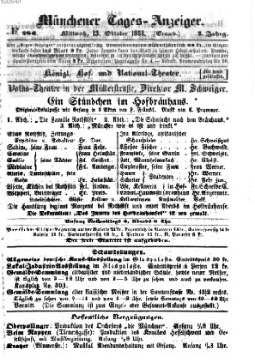 Münchener Tages-Anzeiger Mittwoch 13. Oktober 1858