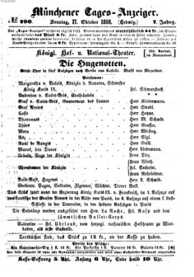 Münchener Tages-Anzeiger Sonntag 17. Oktober 1858