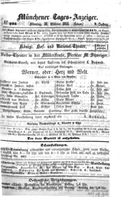 Münchener Tages-Anzeiger Montag 18. Oktober 1858