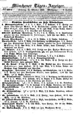 Münchener Tages-Anzeiger Sonntag 31. Oktober 1858