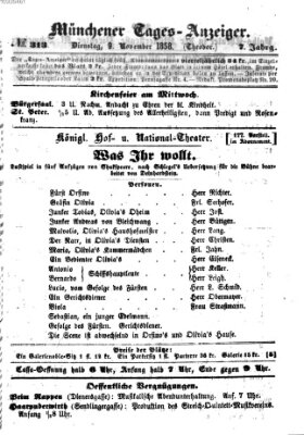 Münchener Tages-Anzeiger Dienstag 9. November 1858