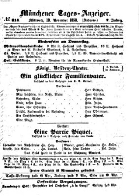 Münchener Tages-Anzeiger Mittwoch 10. November 1858