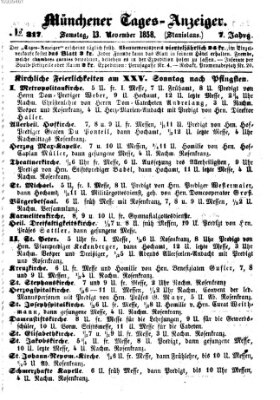 Münchener Tages-Anzeiger Samstag 13. November 1858