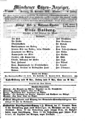 Münchener Tages-Anzeiger Dienstag 16. November 1858