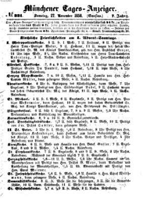 Münchener Tages-Anzeiger Samstag 27. November 1858