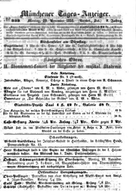 Münchener Tages-Anzeiger Montag 29. November 1858