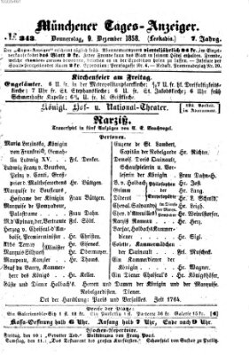 Münchener Tages-Anzeiger Donnerstag 9. Dezember 1858