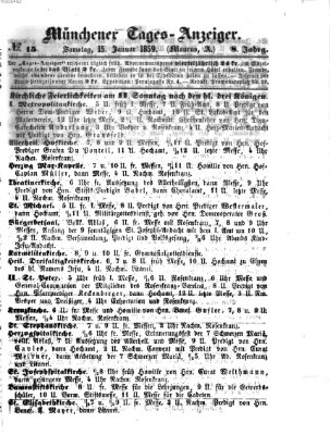 Münchener Tages-Anzeiger Samstag 15. Januar 1859