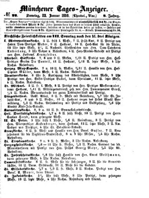 Münchener Tages-Anzeiger Samstag 22. Januar 1859