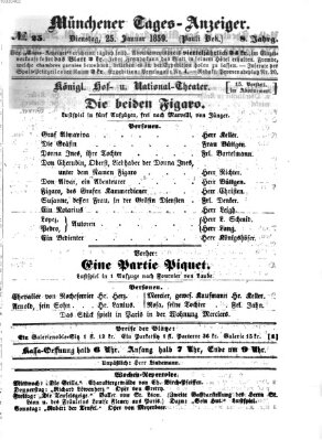 Münchener Tages-Anzeiger Dienstag 25. Januar 1859