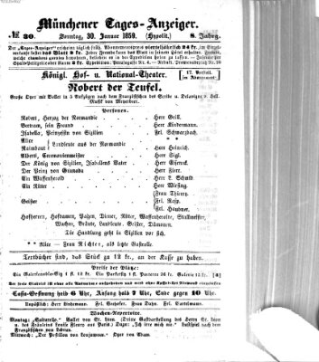 Münchener Tages-Anzeiger Sonntag 30. Januar 1859