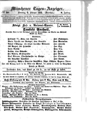 Münchener Tages-Anzeiger Sonntag 6. Februar 1859