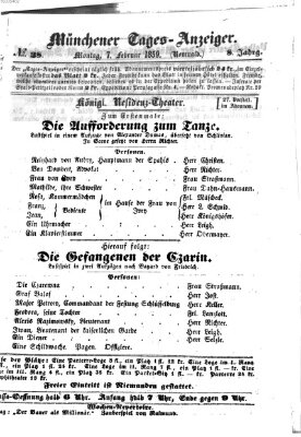 Münchener Tages-Anzeiger Montag 7. Februar 1859