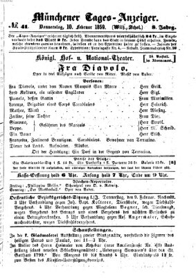 Münchener Tages-Anzeiger Donnerstag 10. Februar 1859