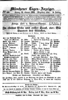 Münchener Tages-Anzeiger Freitag 18. Februar 1859