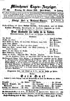 Münchener Tages-Anzeiger Dienstag 22. Februar 1859