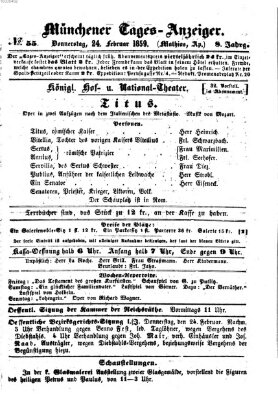 Münchener Tages-Anzeiger Donnerstag 24. Februar 1859