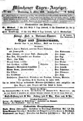 Münchener Tages-Anzeiger Donnerstag 3. März 1859