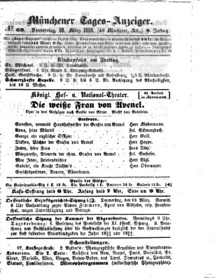 Münchener Tages-Anzeiger Donnerstag 10. März 1859