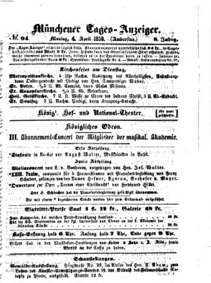 Münchener Tages-Anzeiger Montag 4. April 1859