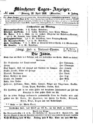 Münchener Tages-Anzeiger Sonntag 10. April 1859